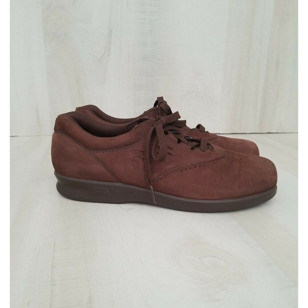 SAS Free Time Oxford Women's 9N Brown Suede Tripad Comfort Lace Up Shoes USA